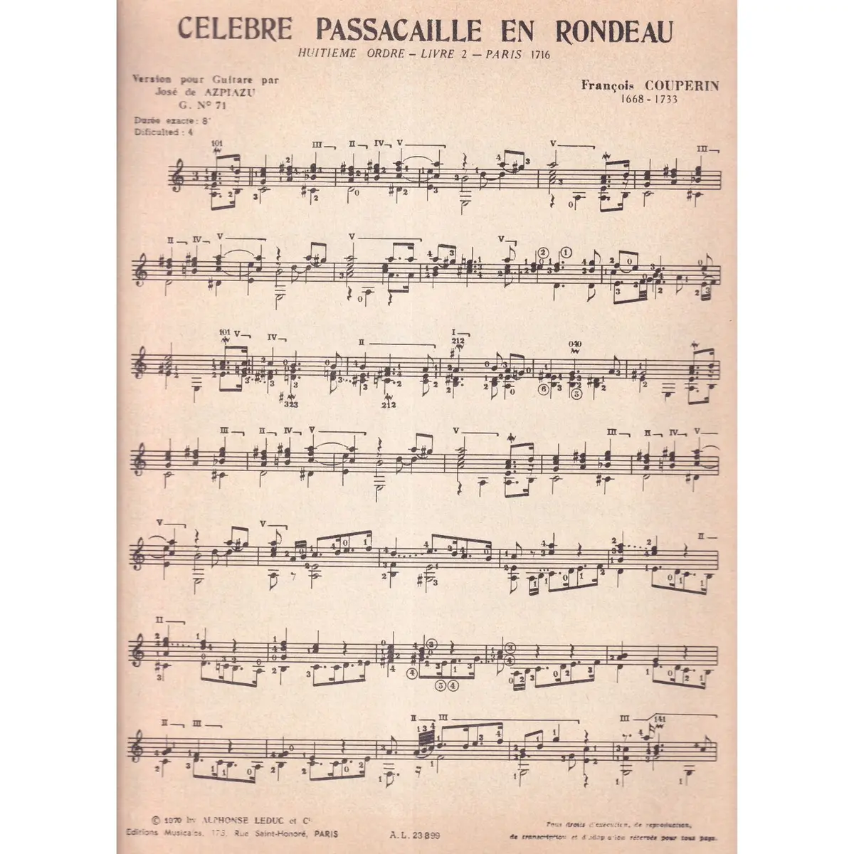Celebre Passacaille En Rondeau