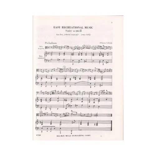 Easy Recreational Music  vor Viola Da Gamba and basso continuo