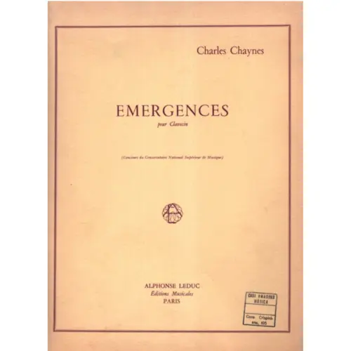 Emergences Per Clavecin