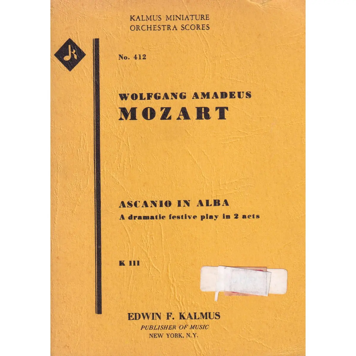 Ascanio In Alba - Kv 111  - Opera Completa  (Pocket Score)
