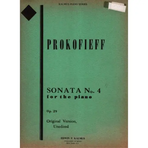 Sonata N.4 For Piano - Op.29  (Edição Antiga)