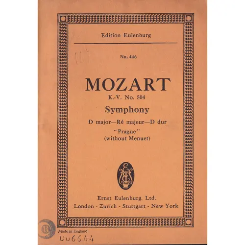 Symphony D Major (Prague) - Kv 504  ( study score )