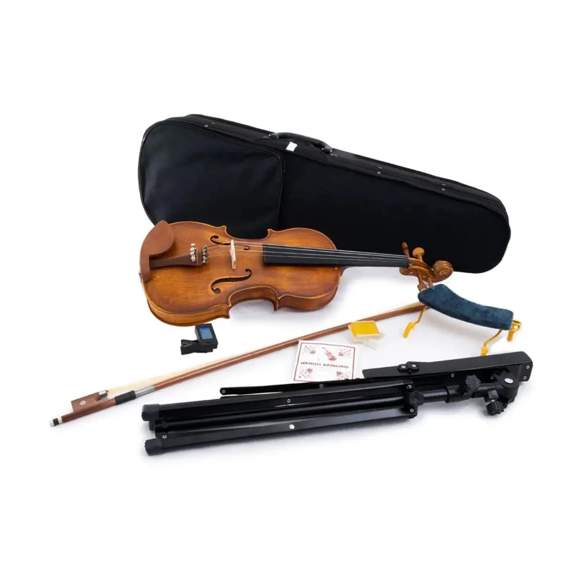 Violino 4/4 Steve - kit com espalheira, estante de partituras, afinador, corda extra, arco, estojo e breu