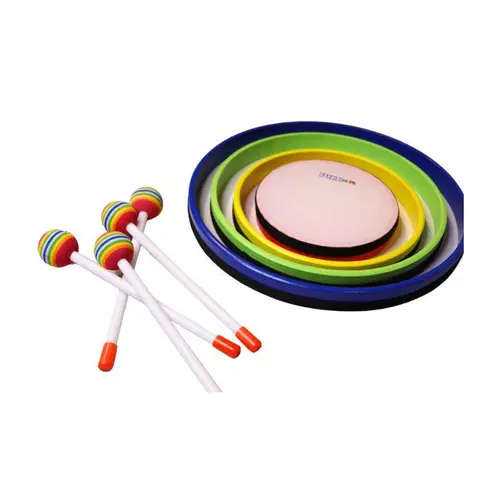 Conjunto de 4 hand drum infantil com baquetas PHX