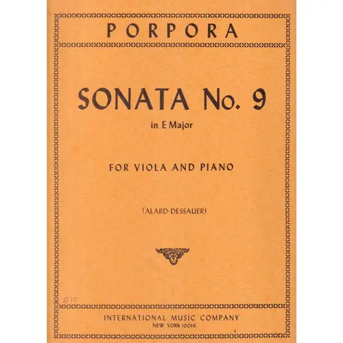 Sonata N.9 In E Major For Viola