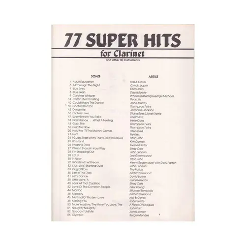 77 Super Hits for Clarinet
