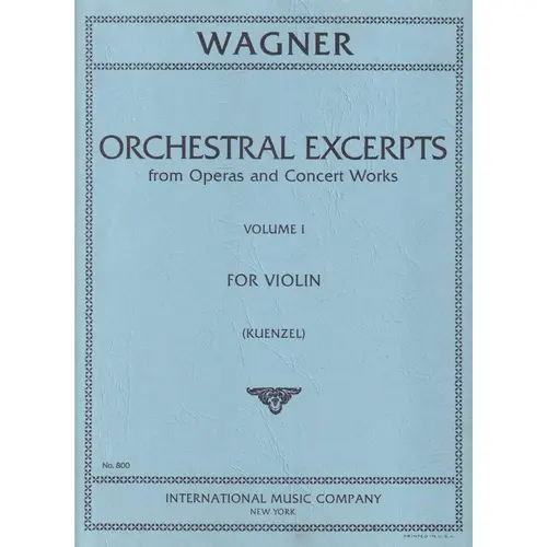 Orchestral Excerpts from Operas and Concerts Works for violin Vol.01