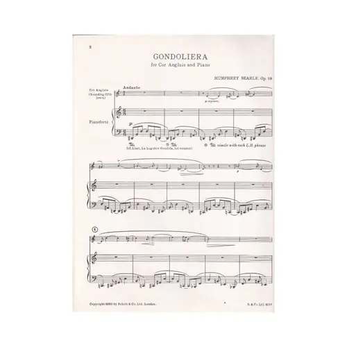 Gondoliera op. 19 - cor ingles - n. 2 da Woodwind Series