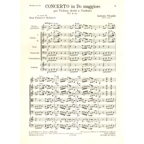 Concerto in Do Maggiore - F.I  N.135 - Tomo 311