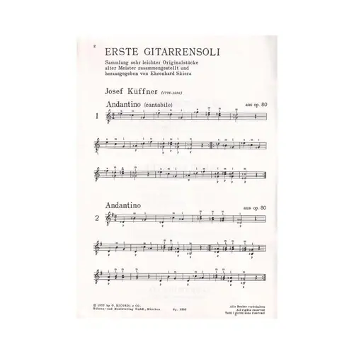 Alte Meister Erste Gitarrensoli heft 1