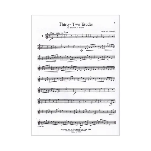 Thirty - Two Etudes for Trumpet or Cornet