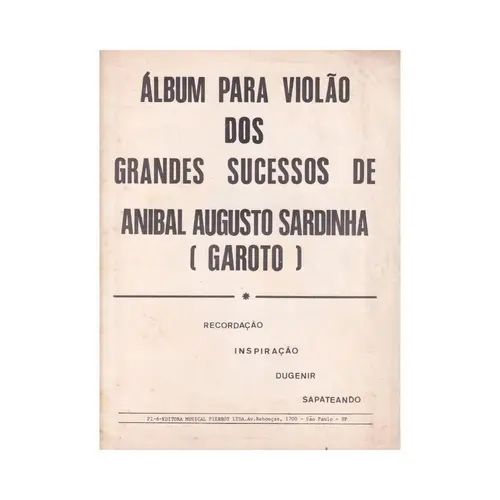 Album para violão dos grandes sucessos de Anibal Augusto Sardinha