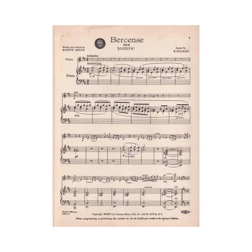 Berceuse from Jocelyn - violino e piano
