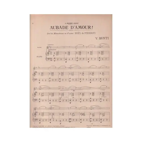 Aubade d'Amour pour violon et piano