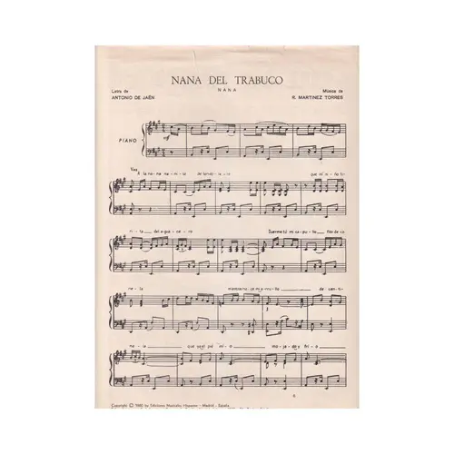 Nana del Trabuco para piano
