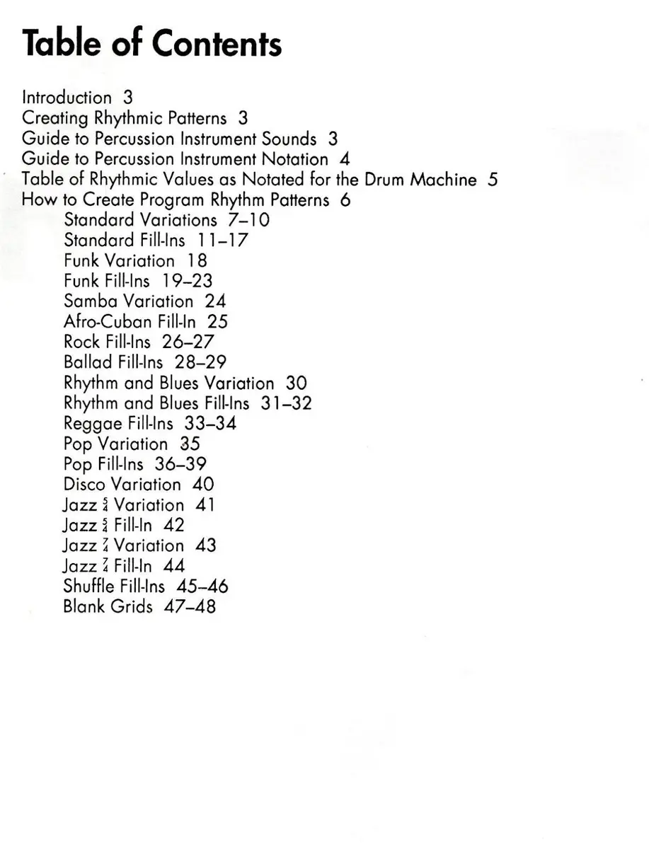 40 Patterns For Roland Drum Machines