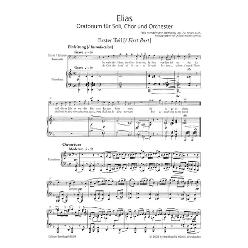 Elijah Op. 70 MWV A 25 - vocal score