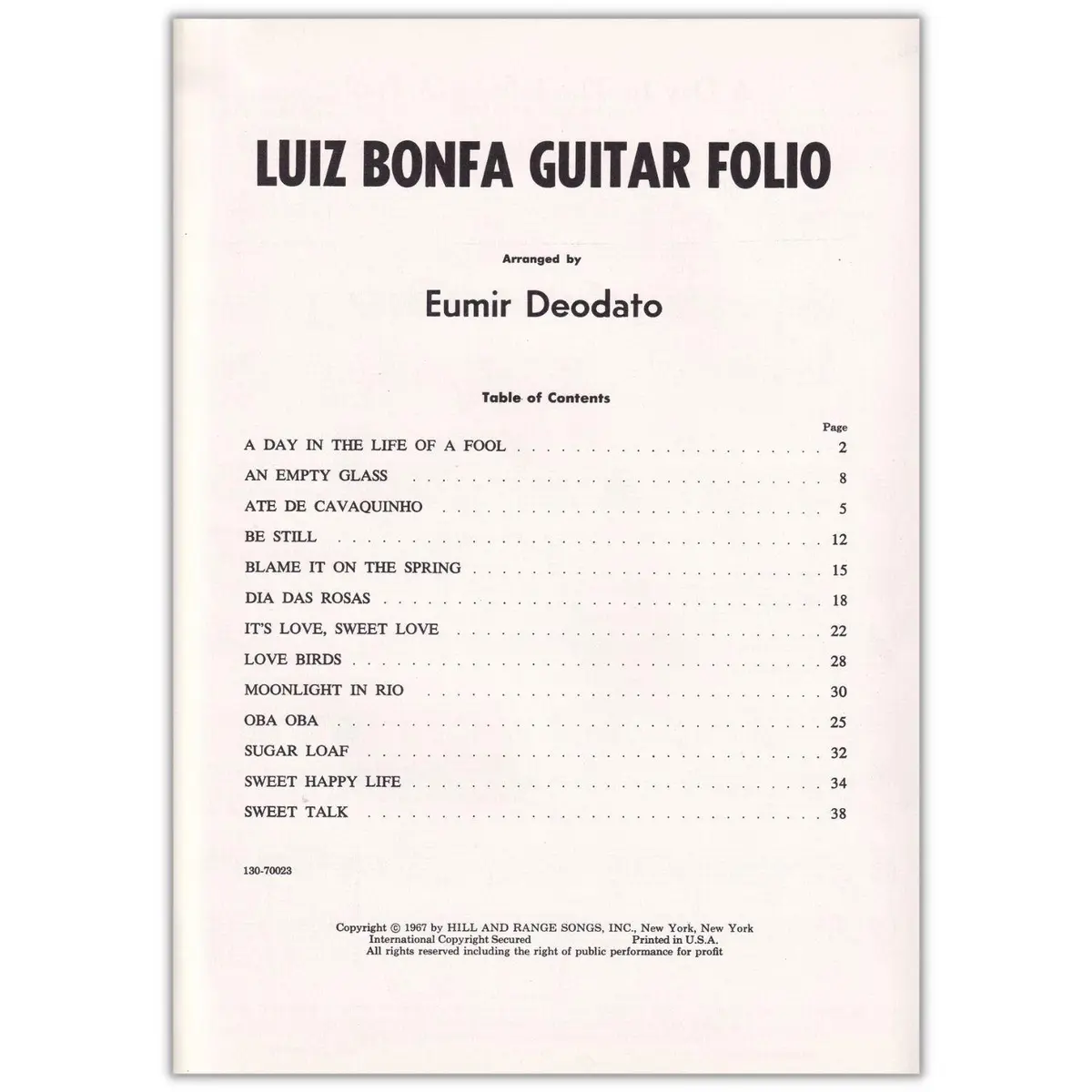 Luiz Bonfa Guitar Folio