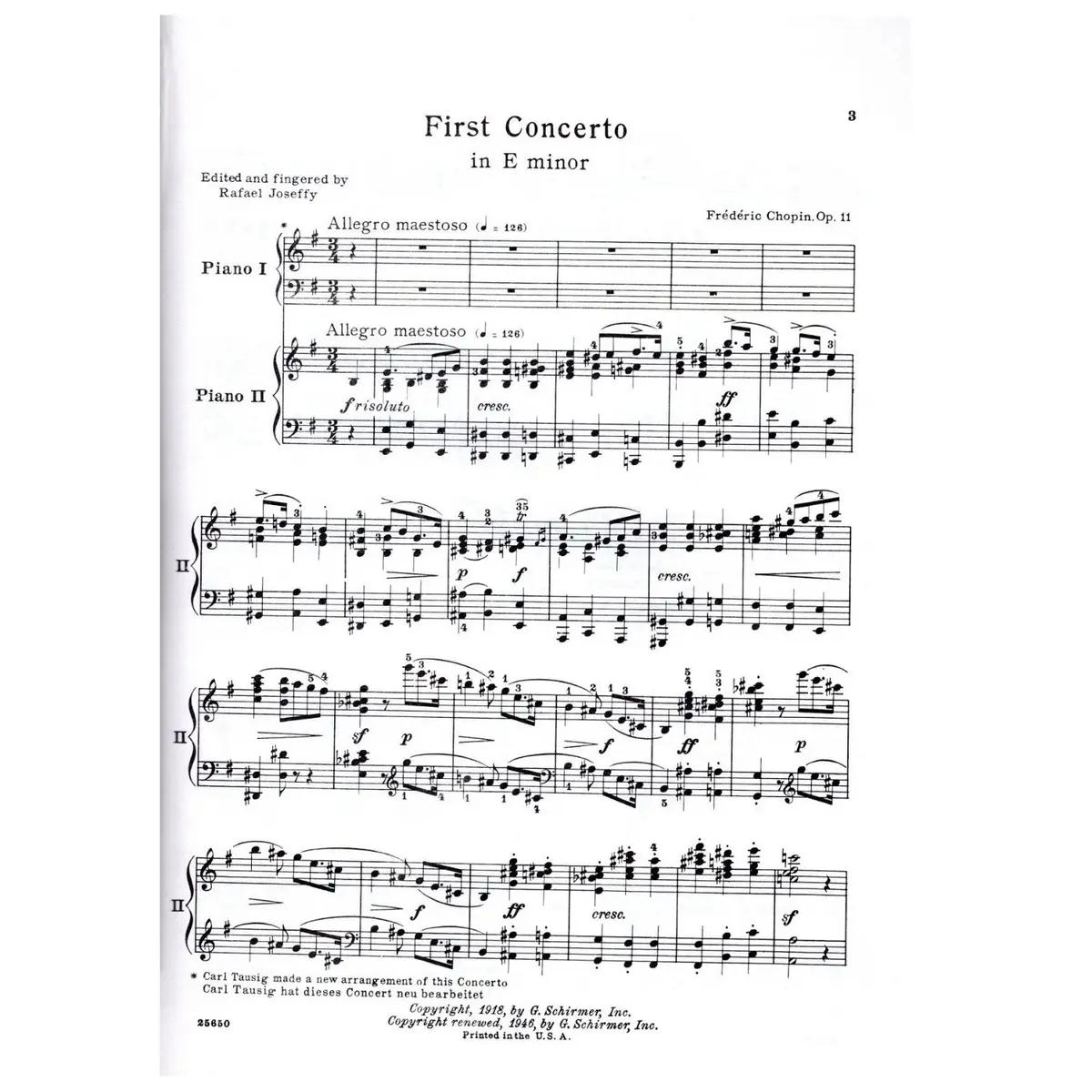 Concerto in e minor for the piano op. 11 (edição antiga)