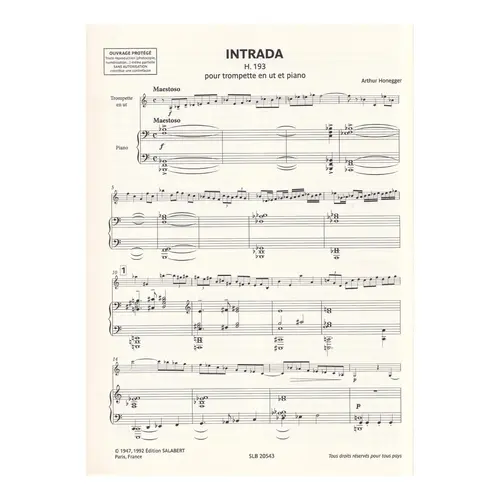 Intrada Pour Trompette en ut et Piano - (André Feydy)