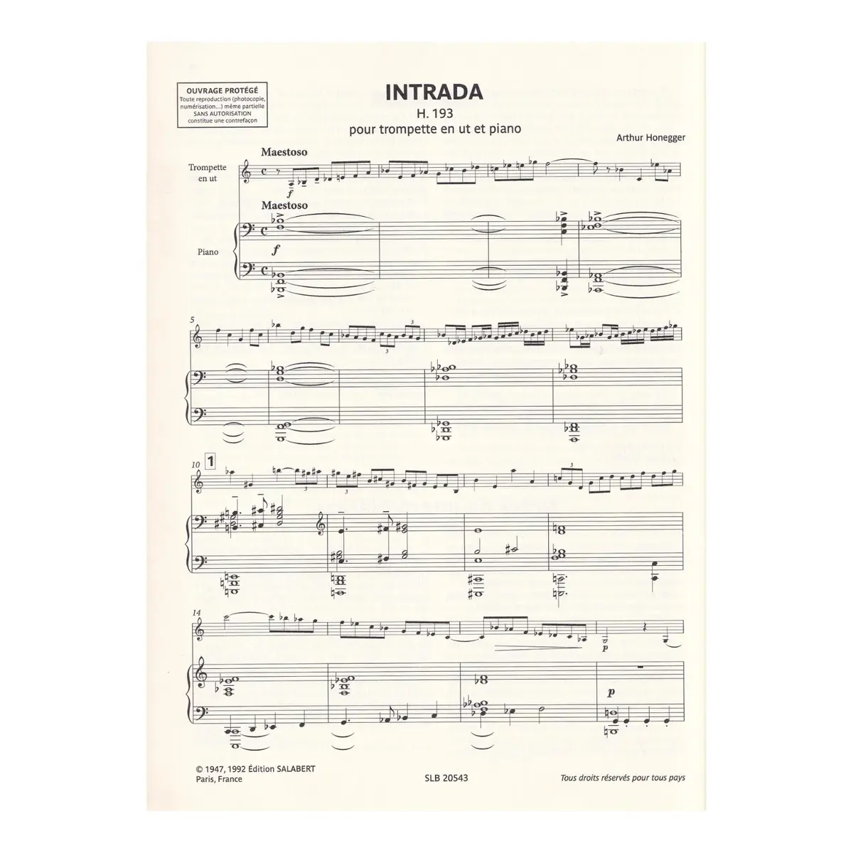 Intrada Pour Trompette en ut et Piano - (André Feydy)
