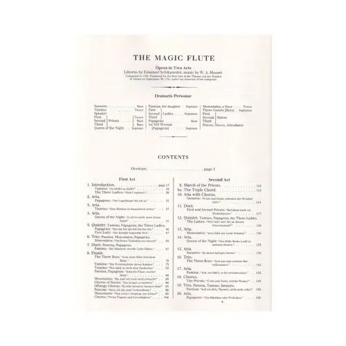 The Magic Flute In Full Score