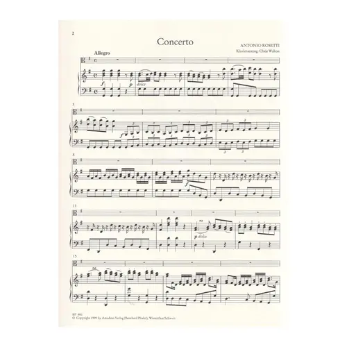 Concerto G major Murray RWV C15 - Piano Reduction