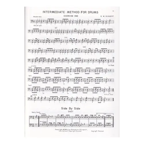 Rubank Intermediate Method Drums - Exemplar Antigo