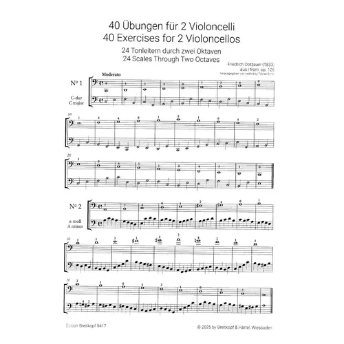 40 Exercises for 2 Violoncellos from Op. 126 - kit Vol. 1 and 2