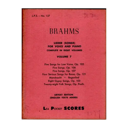Lieder (Songs) for Voice and Piano - Vol.7 - Pocket scores