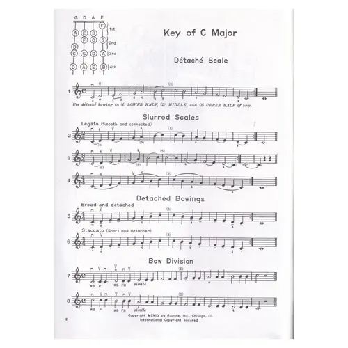 Elementary Scales and Bowings