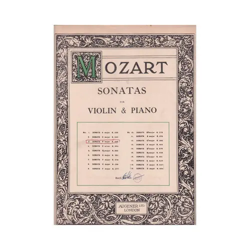 Sonata for violin and piano n. 3  d major KV 306