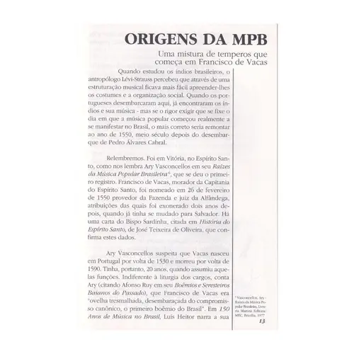 MPB - Caminhos da Arte Brasileira Mais Reconhecida no Mundo 1°Edição