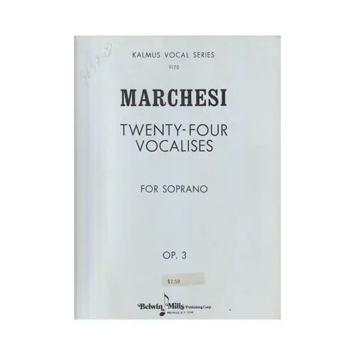 Twenty-Four Vocalises for soprano - op. 3