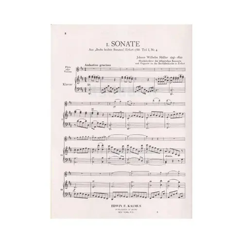 Two sonatas for flute and piano
