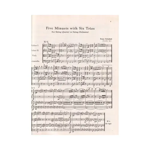5 Minuets with 6 Trios for string quartet