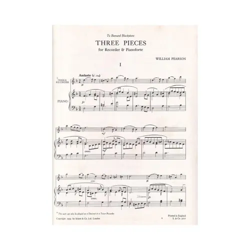 Three pieces for recorder & pianoforte