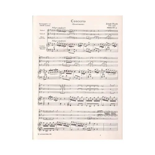 Concerto (divertimento) fur cembalo, zwei violinen und bass