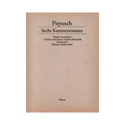 Sechs Kammersonaten fur violin und piano