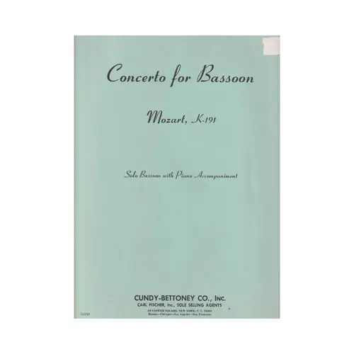 Concerto for bassoon KV 191 end piano