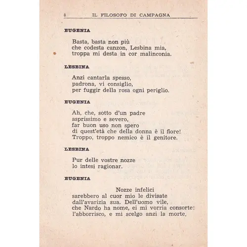 Il Filosofo Di Campagna  - Libreto