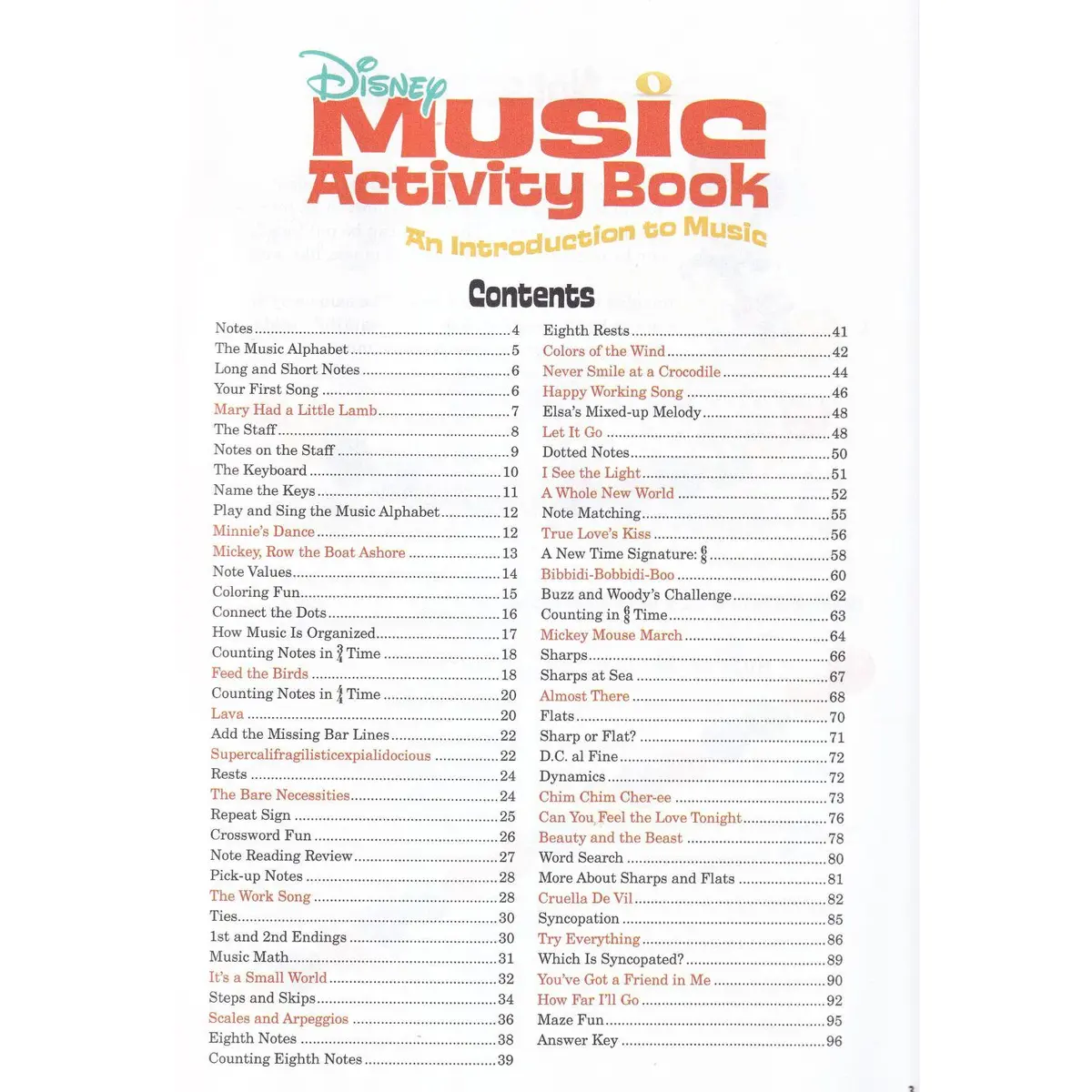 Disney Music Activity Book - An Introduction To Music
