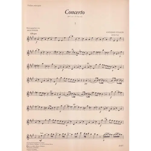 Concerto fur solo-Violine, zweite solo-violine ''per eco'' und streichorchester mit basso continuo