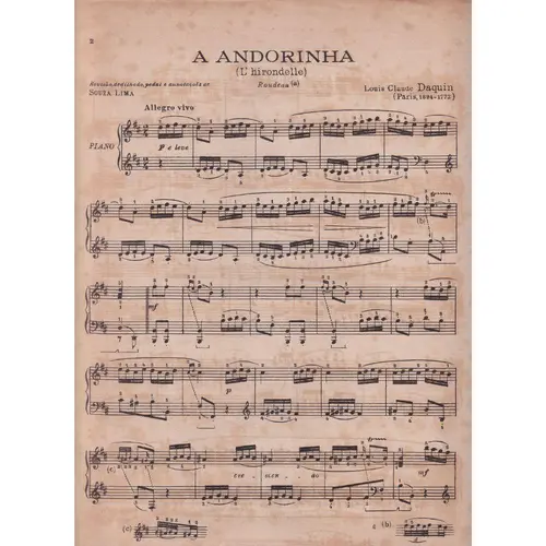 A Andorinha  para piano (Edição Antiga)