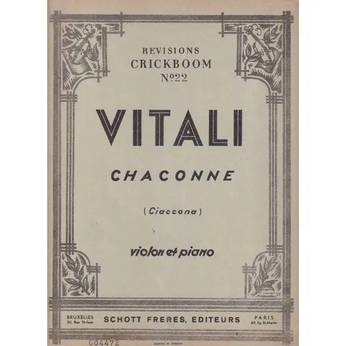 Chaconne P/Violino  (Edição Antiga)