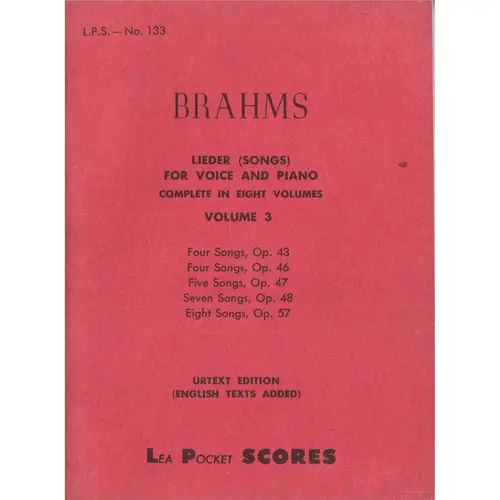 Lieder (Songs) for Voice and Piano - Vol.3 - Pocket scores