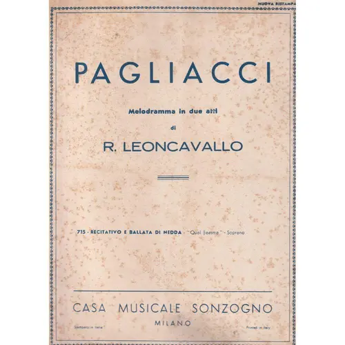 Pagliacci - Recitativo E Ballata di Nedda