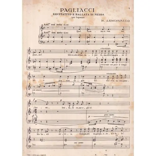 Pagliacci - Recitativo E Ballata di Nedda