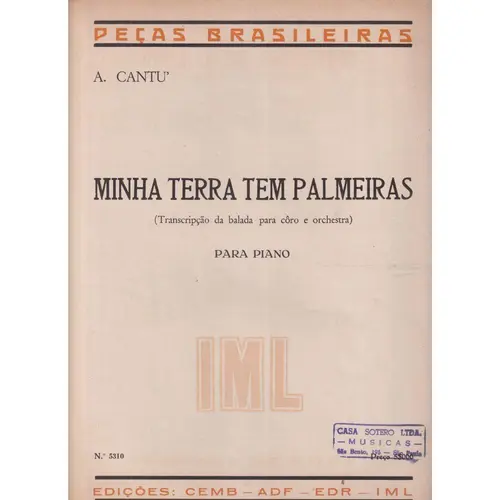 Minha Terra Tem Palmeiras para piano (Edição Antiga)