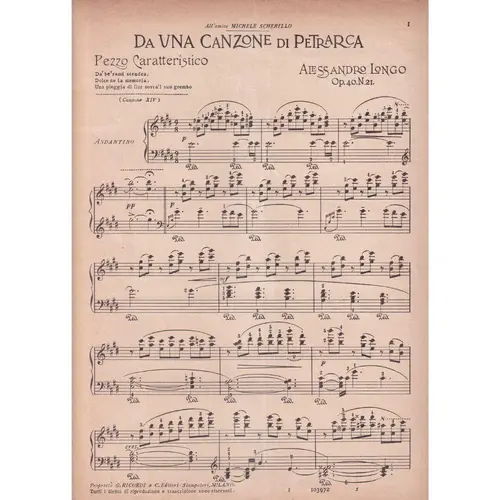 Da Una Canzone Di Petrarca  (Edição Antiga)